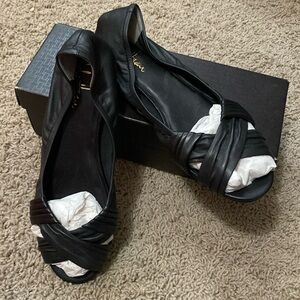 NIB - Cole Haan Leather Peep Toe Flats size 8
